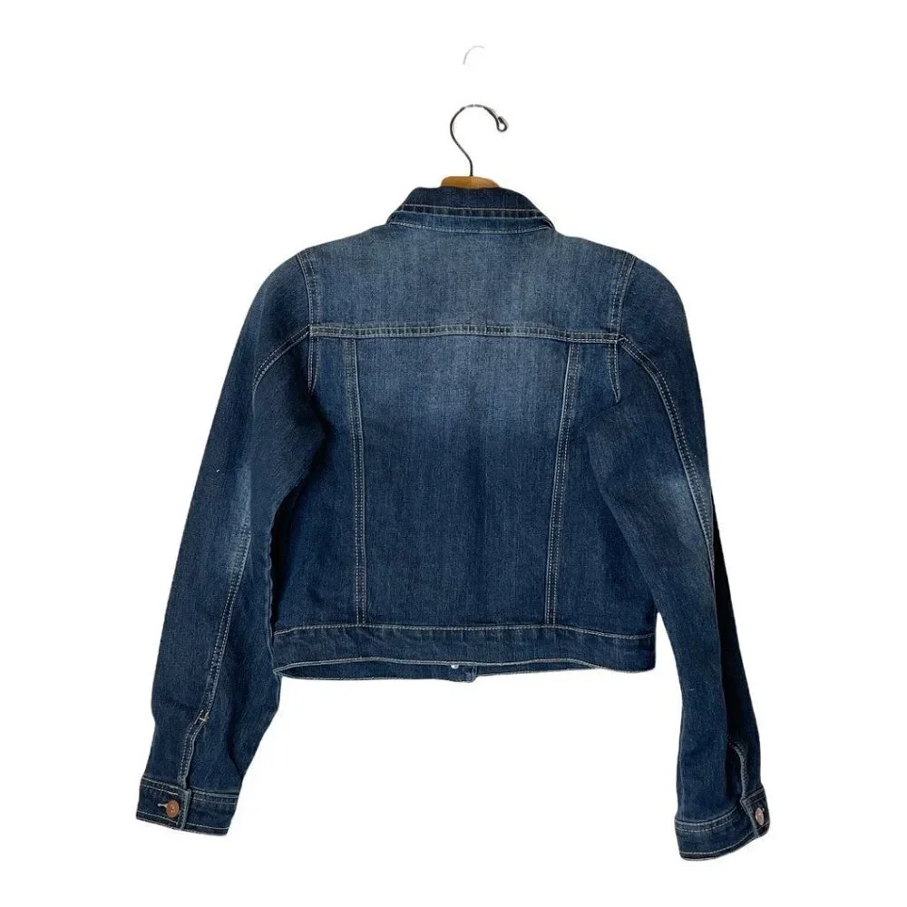 Kidpik Blue Denim Cotton Blend Unlined Button‎ Down Jean Jacket Size XXL